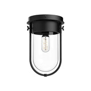 Cyrus 8" Flush Mount in Clear Glass/Matte Black