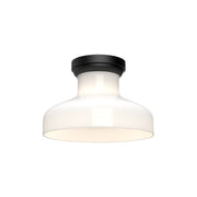 Westlake 11" Flush Mount in Glossy Opal Glass/Matte Black