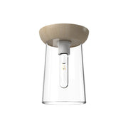 Emil 7" Flush Mount in White/White Oak