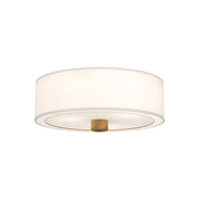 Theo 24" 3-Light Flush Mount in Aged Gold/White Linen
