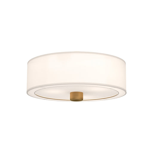Theo 24" 3-Light Flush Mount in Aged Gold/White Linen