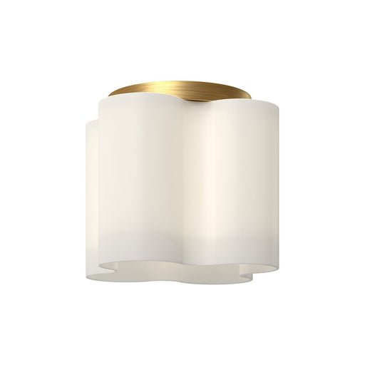 Clover 9" Flush Mount in Brushed Gold/Opal Glass