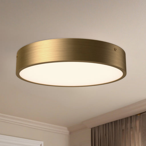 Adelaide 11" LED Flush Mount in Aged Gold