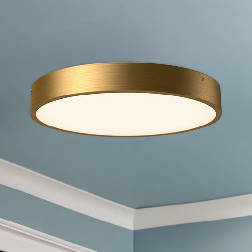 Adelaide 15" LED Flush Mount in Aged Gold