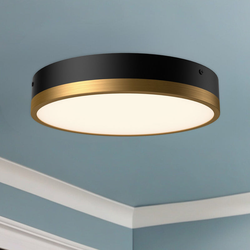 Adelaide 11" LED Flush Mount in Aged Gold/Matte Black