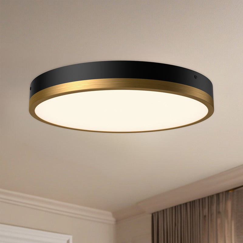 Adelaide 15" LED Flush Mount in Aged Gold/Matte Black