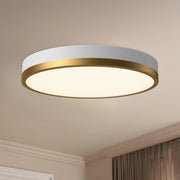 Adelaide 15" LED Flush Mount in Aged Gold/White