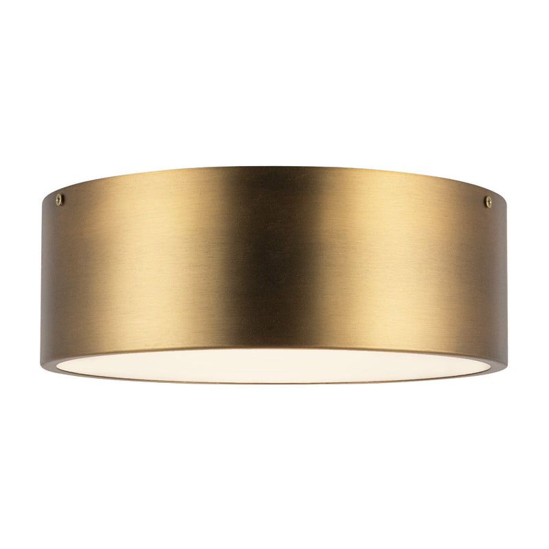 Brisbane 12" 2-Light Flush Mount in Aged Gold