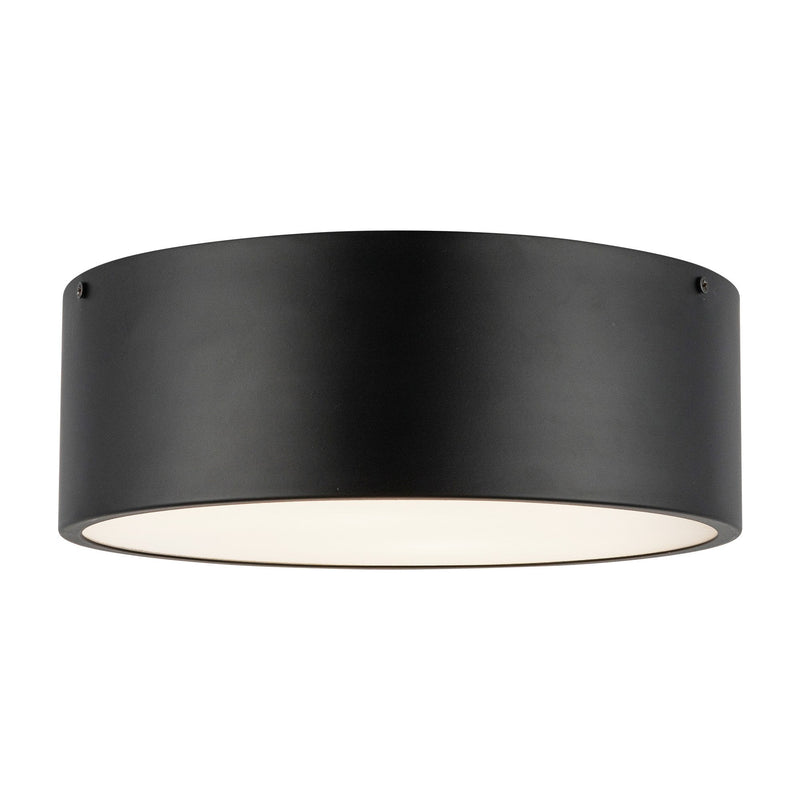 Brisbane 12" 2-Light Flush Mount in Matte Black