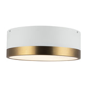 Brisbane 12" 2-Light Flush Mount in Aged Gold/White