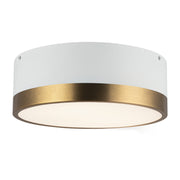 Brisbane 12" 2-Light Flush Mount in Aged Gold/White