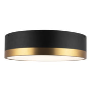 Brisbane 16" 3-Light Flush Mount in Aged Gold/Matte Black