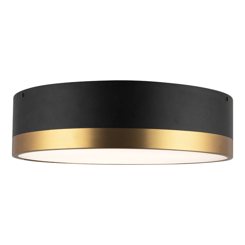Brisbane 16" 3-Light Flush Mount in Aged Gold/Matte Black