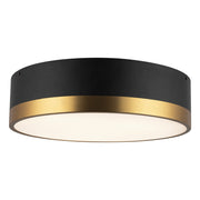 Brisbane 16" 3-Light Flush Mount in Aged Gold/Matte Black