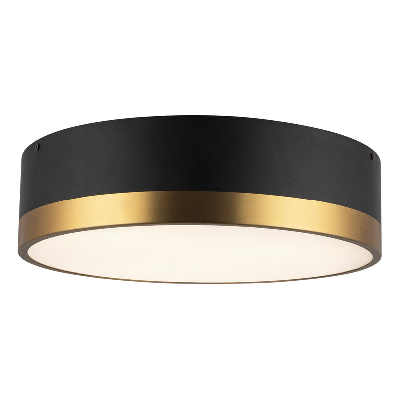 Brisbane 16" 3-Light Flush Mount in Aged Gold/Matte Black