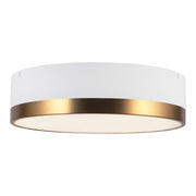 Brisbane 16" 3-Light Flush Mount in Aged Gold/White