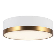 Brisbane 16" 3-Light Flush Mount in Aged Gold/White