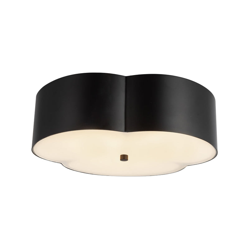Adella 14" 3-Light Flush Mount in Matte Black