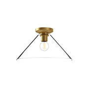 Salem 14" Flush Mount in Brushed Gold/Clear Glass
