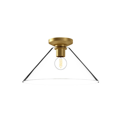 Salem 14" Flush Mount in Brushed Gold/Clear Glass