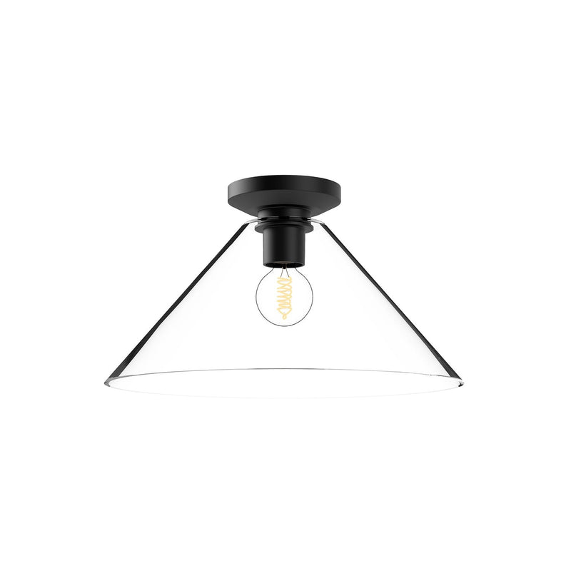 Salem 14" Flush Mount in Clear Glass/Matte Black