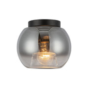 Samar 8" Flush Mount in Black/Smoked