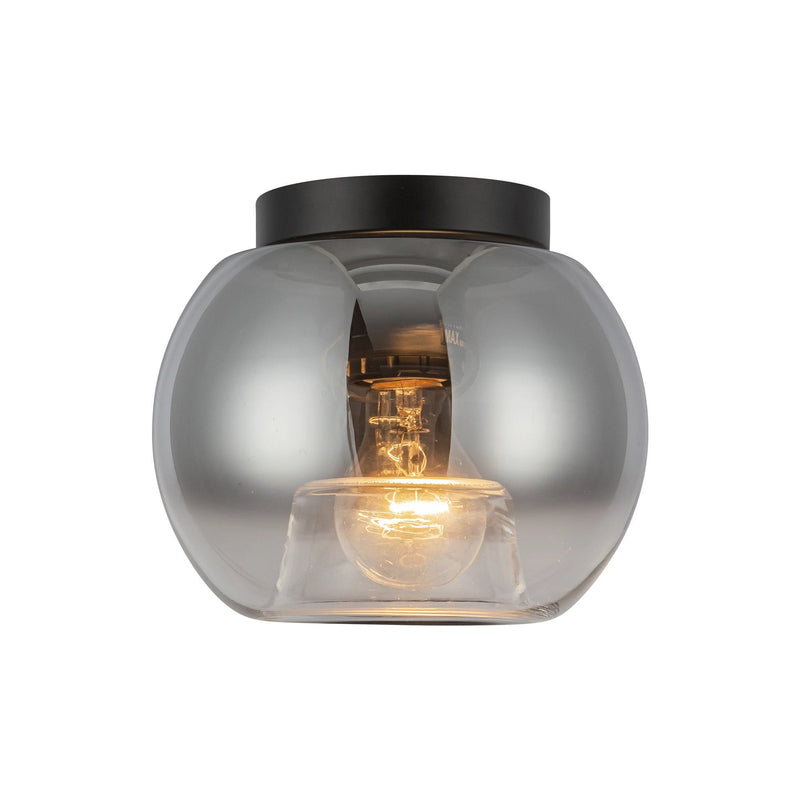 Samar 8" Flush Mount in Black/Smoked