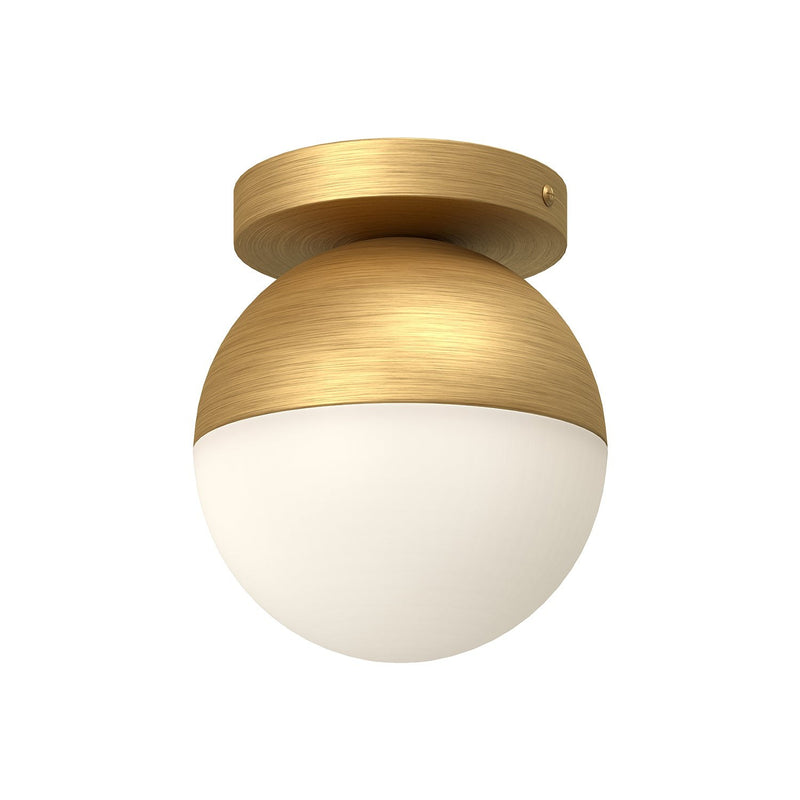 Monae 6" Flush Mount in Brushed Gold/Opal Glass
