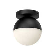 Monae 6" Flush Mount in Black/Opal Glass