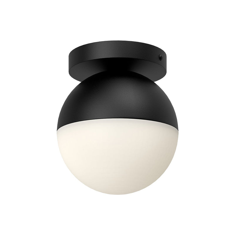 Monae 6" Flush Mount in Black/Opal Glass