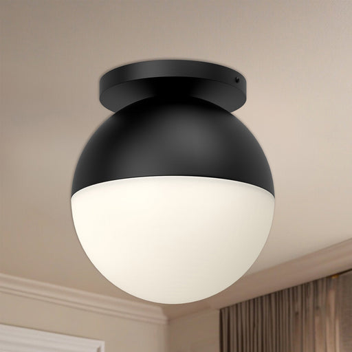 Monae 10" Flush Mount in Brushed Gold/Opal Glass