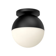 Monae 10" Flush Mount in Black/Opal Glass