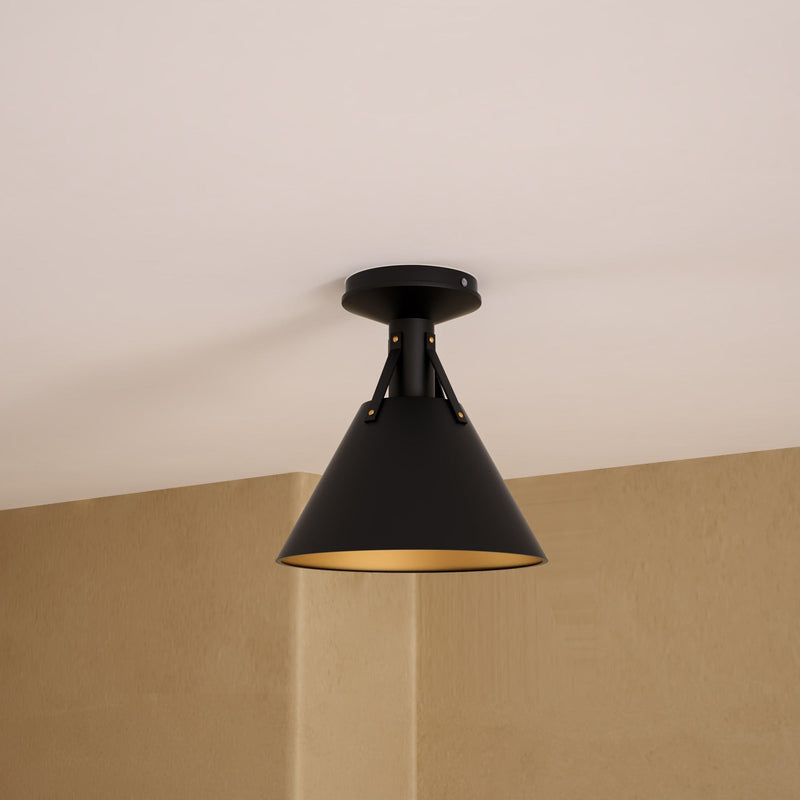Archer 10" Semi-Flush Mount in Matte Black