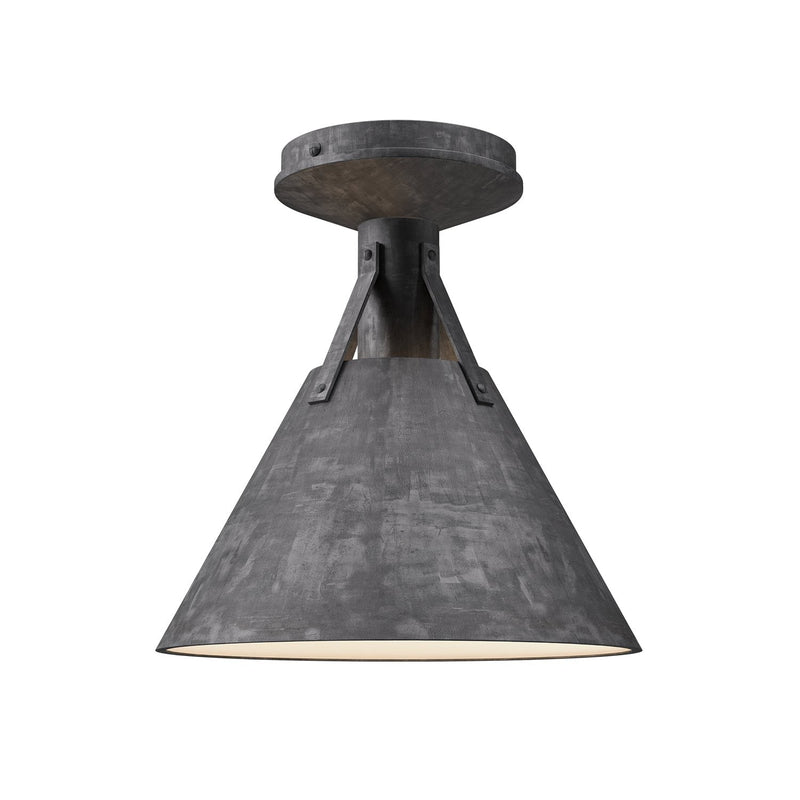 Archer 10" Semi-Flush Mount in Steel Shade