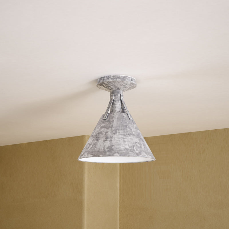 Archer 10" Semi-Flush Mount in Steel Shade
