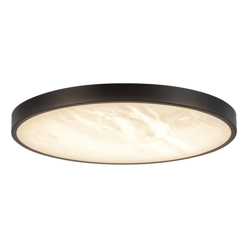 Evelyn 12" Flush Mount in Matte Black/Alabaster