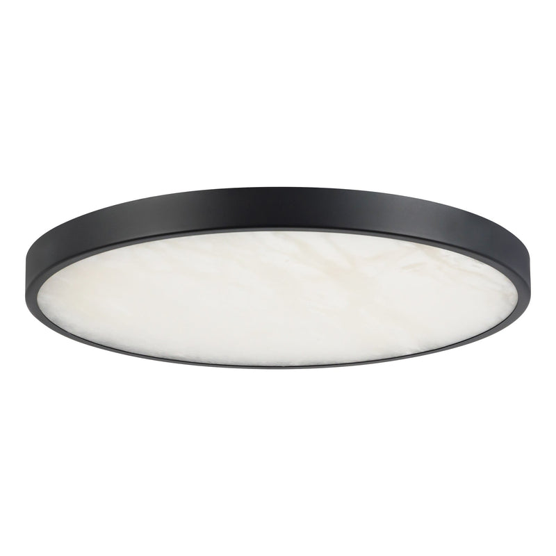 Evelyn 12" Flush Mount in Matte Black/Alabaster
