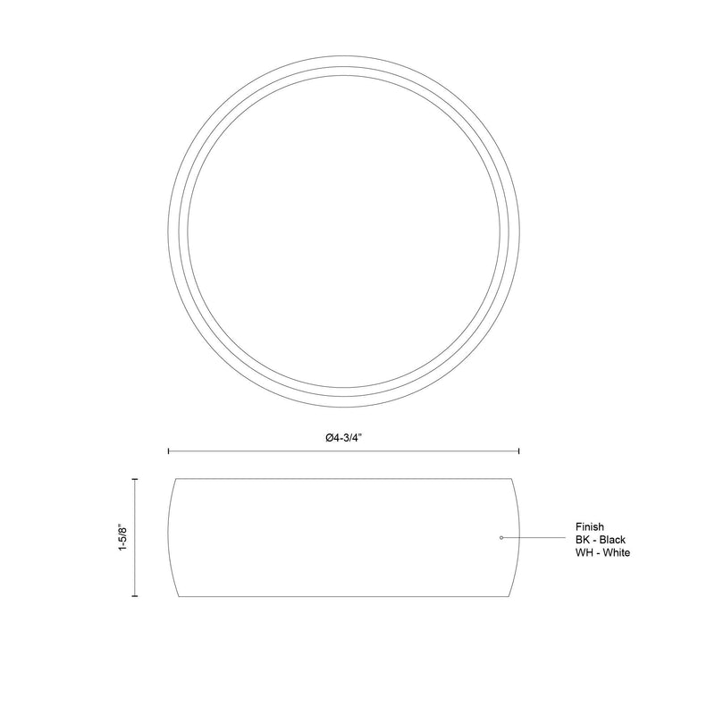 Savile 4" Flush Mount in Black