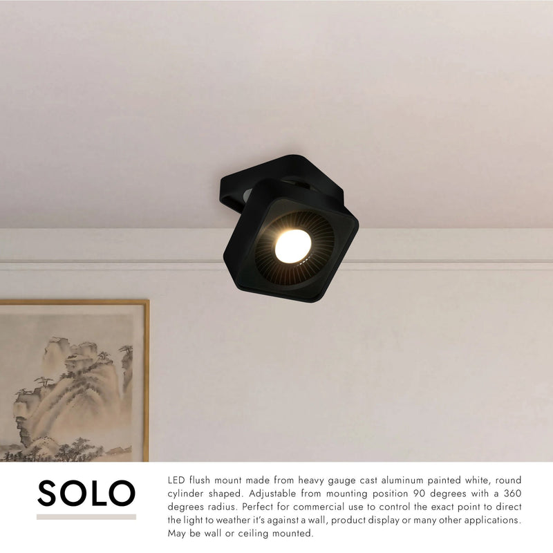 Solo 5" Square Wall / Ceiling Light in Black