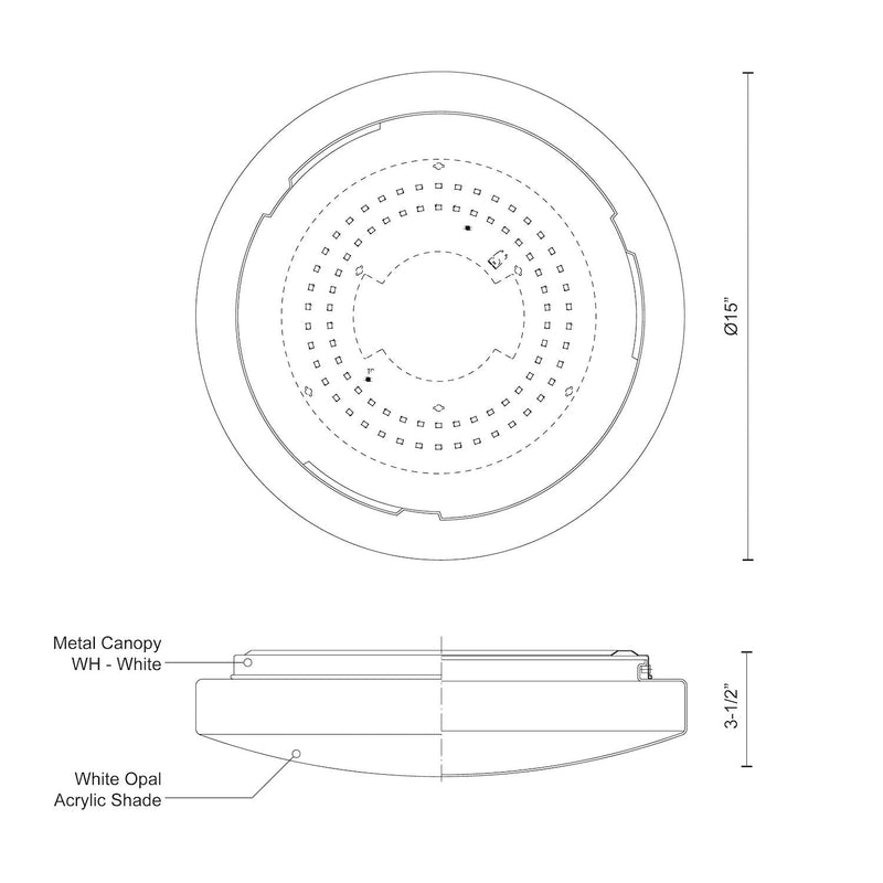 Collins 14" Flush Mount in White