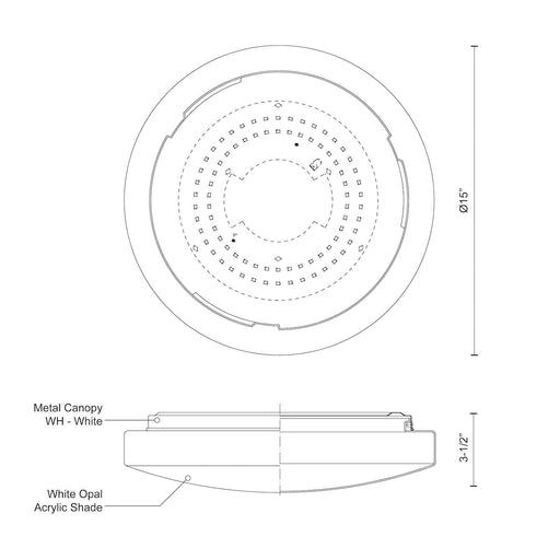 Collins 14" Flush Mount in White