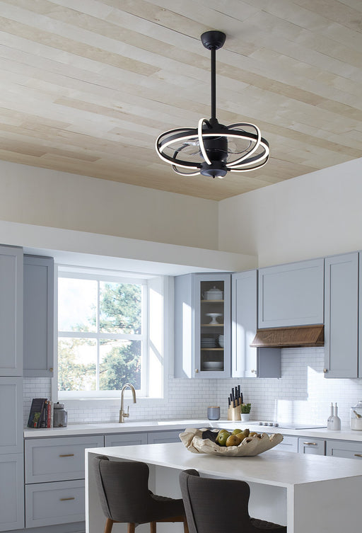 Obvi 22" Ceiling Fan with LED Light in Black / Clear Blades