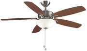 Aire Deluxe 52" Ceiling Fan with LED Light in Brushed Nickel / Cherry/Dark Walnut Blades