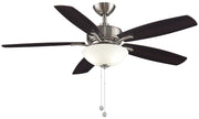 Aire Deluxe 52" Ceiling Fan with LED Light in Brushed Nickel / Cherry/Dark Walnut Blades