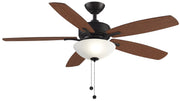 Aire Deluxe 52" Ceiling Fan with LED Light in Dark Bronze / Cherry/Dark Walnut Blades