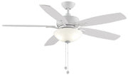 Aire Deluxe 52" Ceiling Fan with LED Light in Matte White