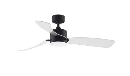 SculptAire 52" Ceiling Fan with LED Light in Black / Clear Blades