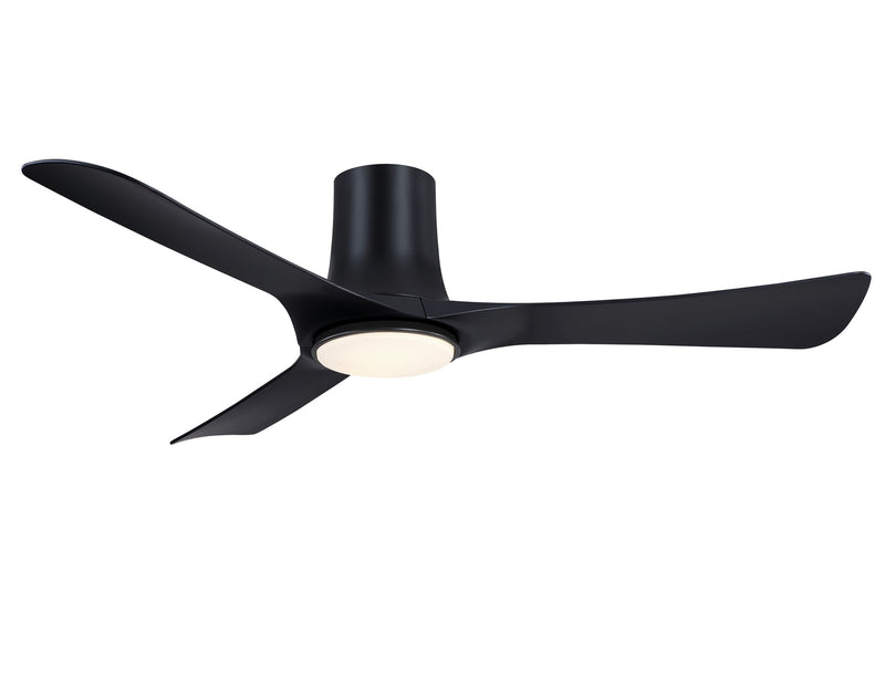 Corke 52" Hugger Ceiling Fan with LED Light in Black