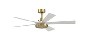 TorchAire 52" Ceiling Fan with LED Light in Brushed Satin Brass / Matte White Blades