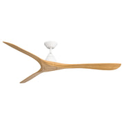 Carve 72" Outdoor Ceiling Fan in Matte White / Honey Oak
